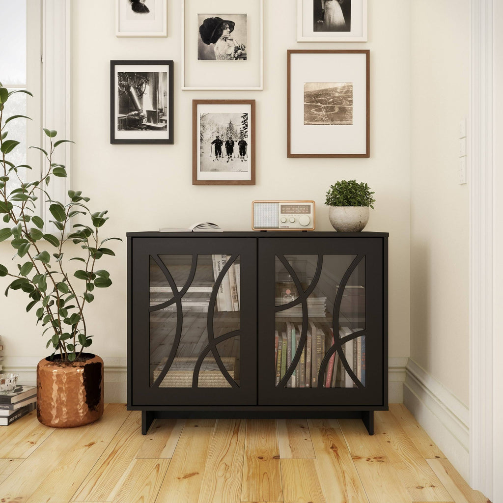 Black 2-Door Storage Cabinet F372