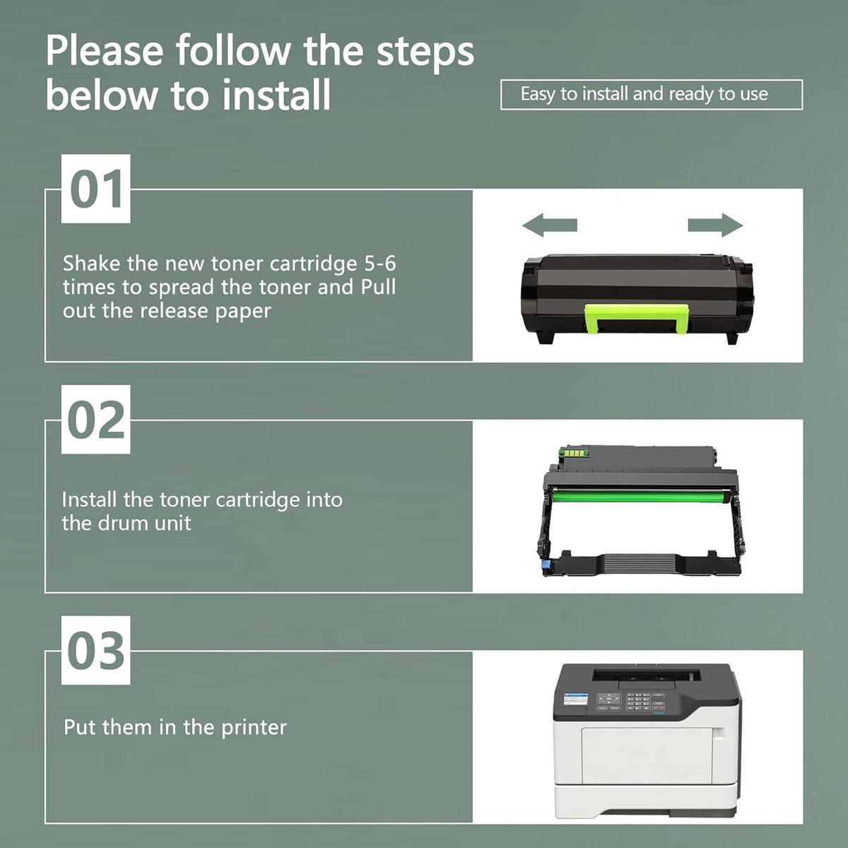 Black Remanufactured Toner Cartridge for Lexmark Printer H324
