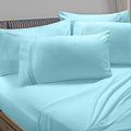 6 Piece Full Microfiber Bed Sheet Set with Extra Pillowcases, Deep Pockets Fitted Sheet, Aqua Light Blue O910732