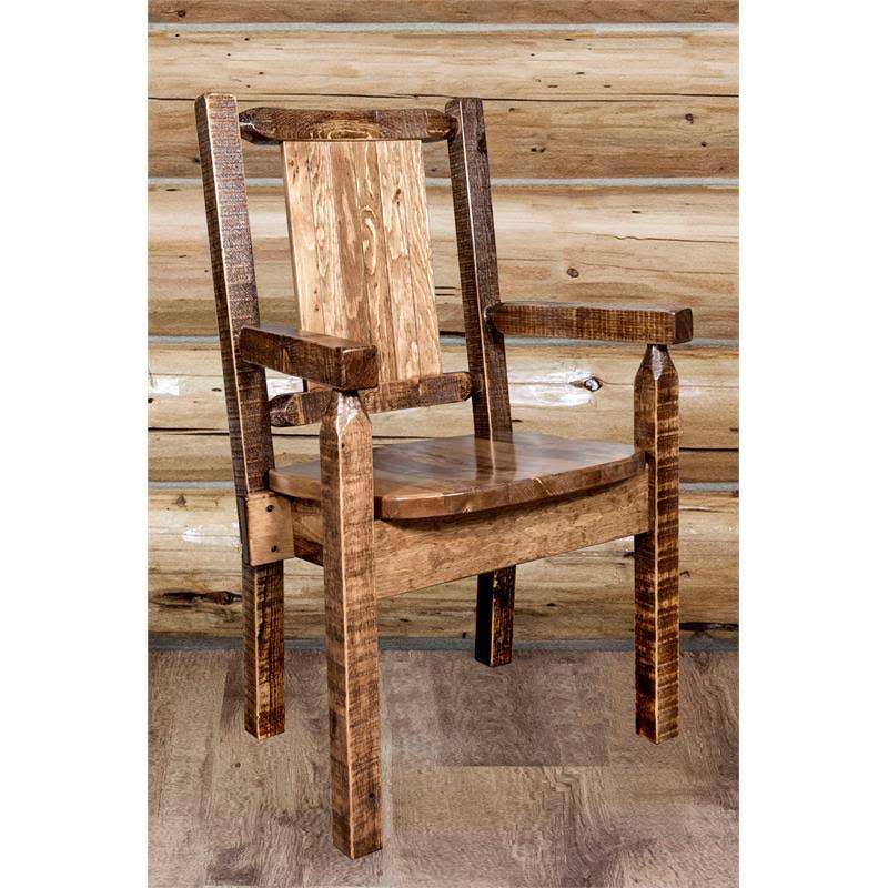 Captain's Chair with Laser Engraved Elk Design O46929
