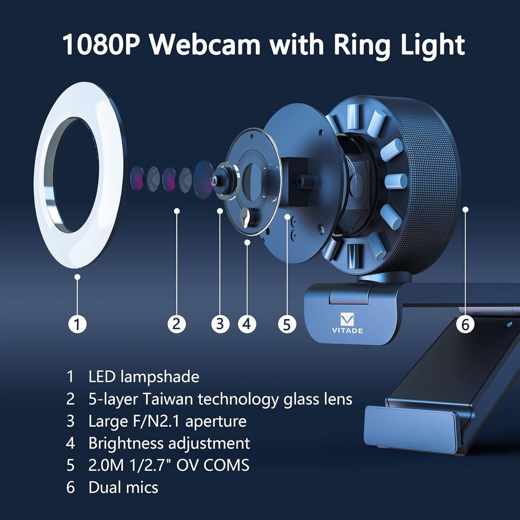 Streaming Webcam with Ring Light F19566