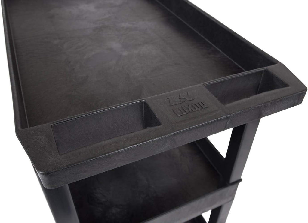 Black 3 Shelf Mobile Utility Tub Cart with Handle Y864
