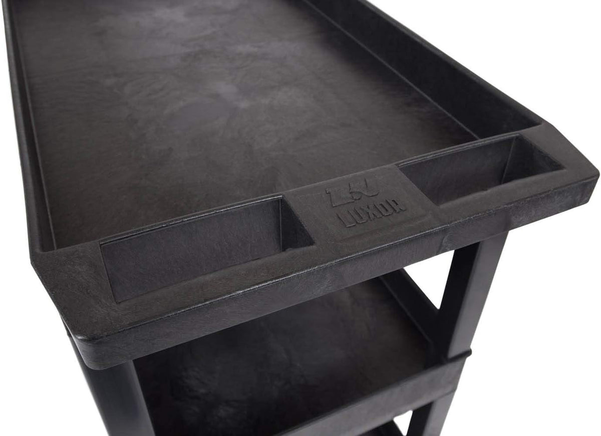 Black 3 Shelf Mobile Utility Tub Cart with Handle Y864