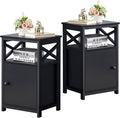 White Set of 2 Night Stand with Storage Cabinet W6861