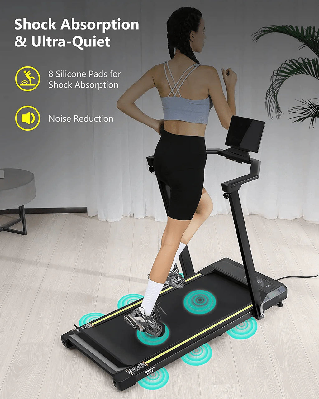 2.25HP Folding Treadmill with Remote Control U578076