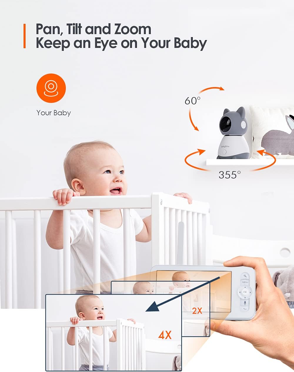1080P Pan/Tilt Video Baby Monitor with Infrared Night Vision Q31728