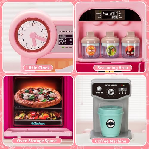 Kids Kitchen Playset with Sound & Light, Play Sink and Play Food C868065