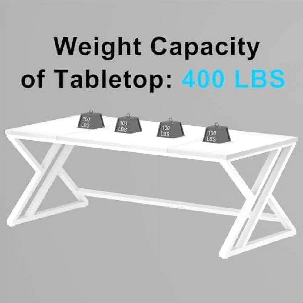 70.8" Long Wood Metal Double Workstation Desk V459544