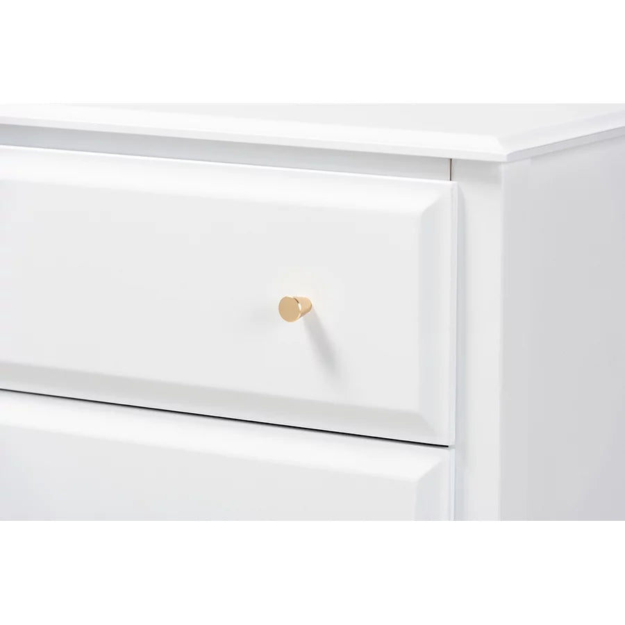 White 4-Drawer Wood Bedroom Chest J906893