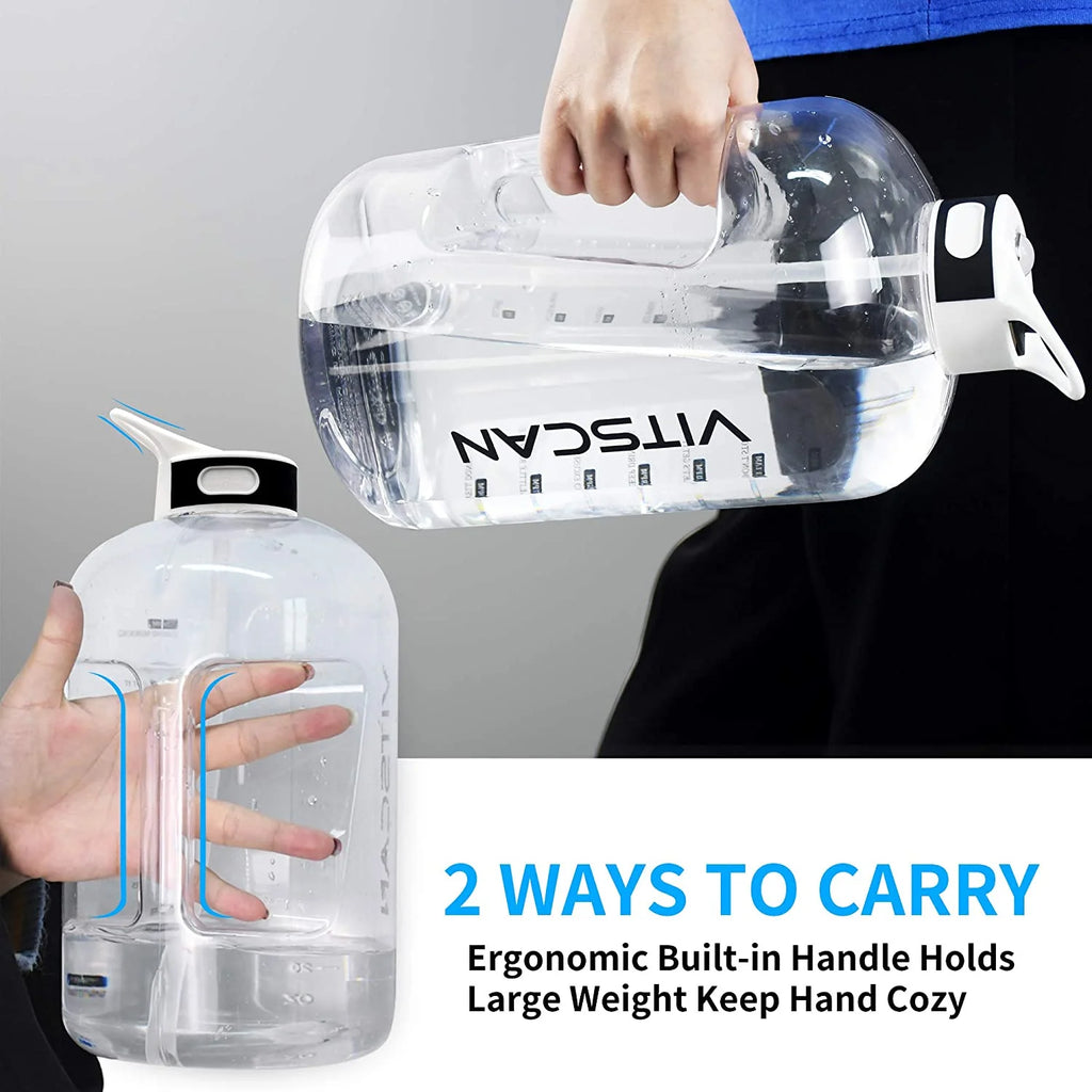 128 Oz Water Bottle with Straw and Time Marker, BPA Free Z985