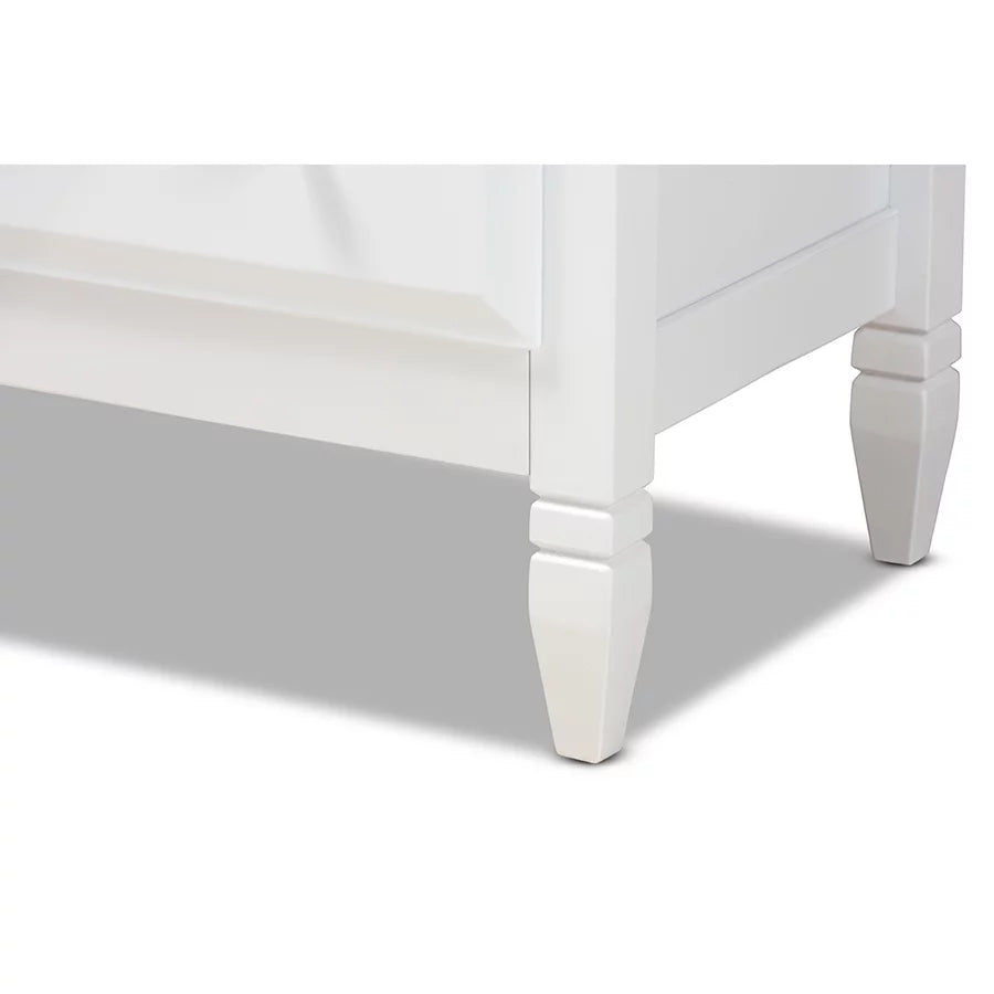 White 4-Drawer Wood Bedroom Chest J906893