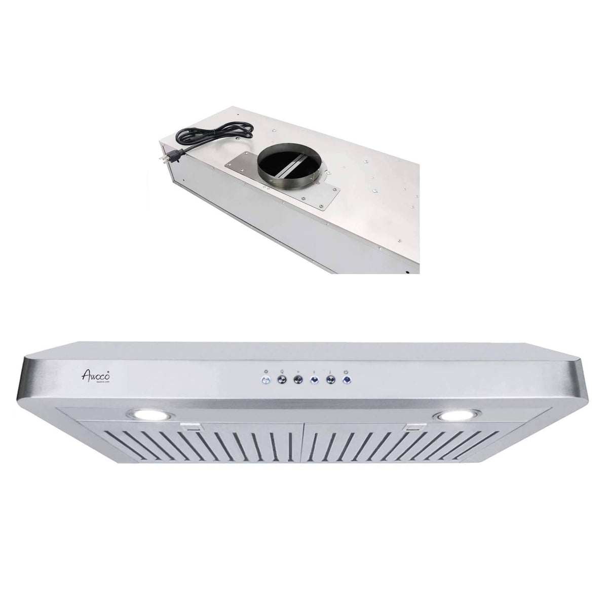 Stainless Steel Under Cabinet Range Hood with 2 LED Lights H34766