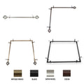 Multi Angle Ceiling Rod Room Divider Adjustable 28-48 inch Black Z4210