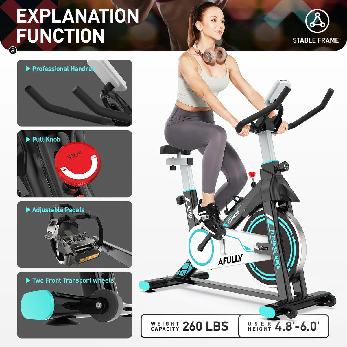 Indoor Cycling Exercise Bike Belt Drive Q766