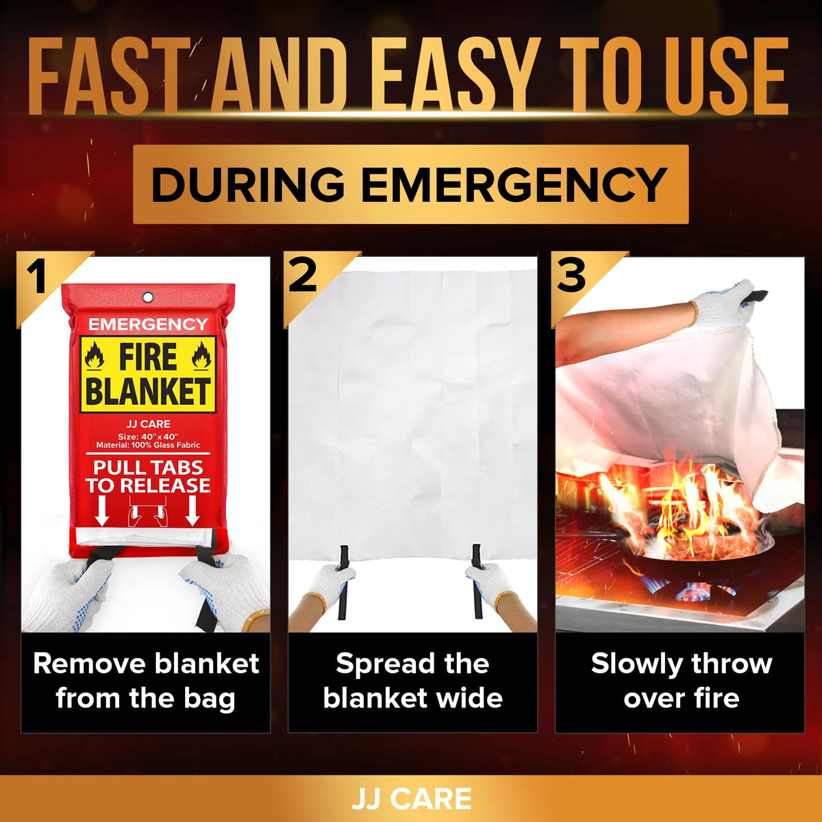 Fire Blanket 4 Packs with Hooks T108417