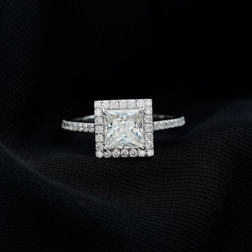 14K White Gold Moissanite Engagement Ring US 9.00 O43186
