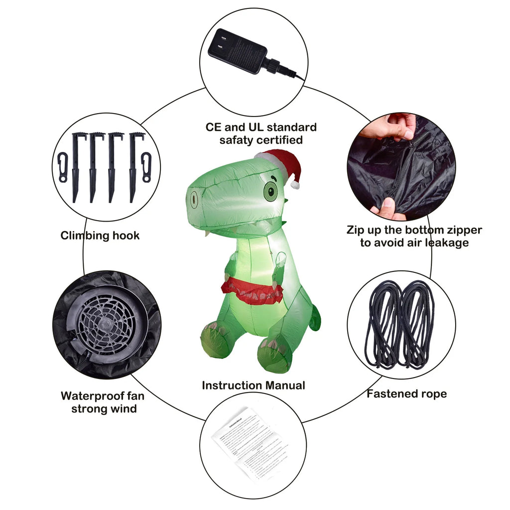 Outdoor Dinosaur Christmas Yard Inflatable V817
