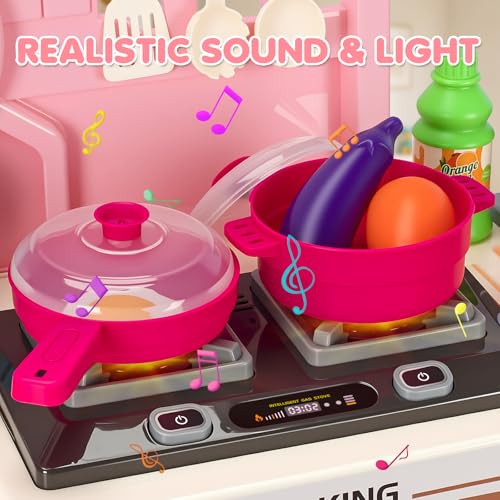 Kids Kitchen Playset with Sound & Light, Play Sink and Play Food C868065
