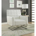 White PU Stainless Steel Accent Chair A815