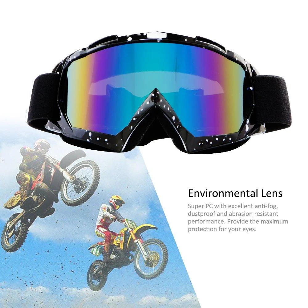 Motorcycle Goggles Windproof Dustproof Racing Goggles Scratch Resistant PU Resin Black Frame Color Lens F560354