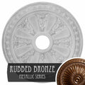 23 1/2x22OD x 3 7/8x22ID x 1x22P Hand-Painted Rubbed Bronze Ceiling Medallion N966