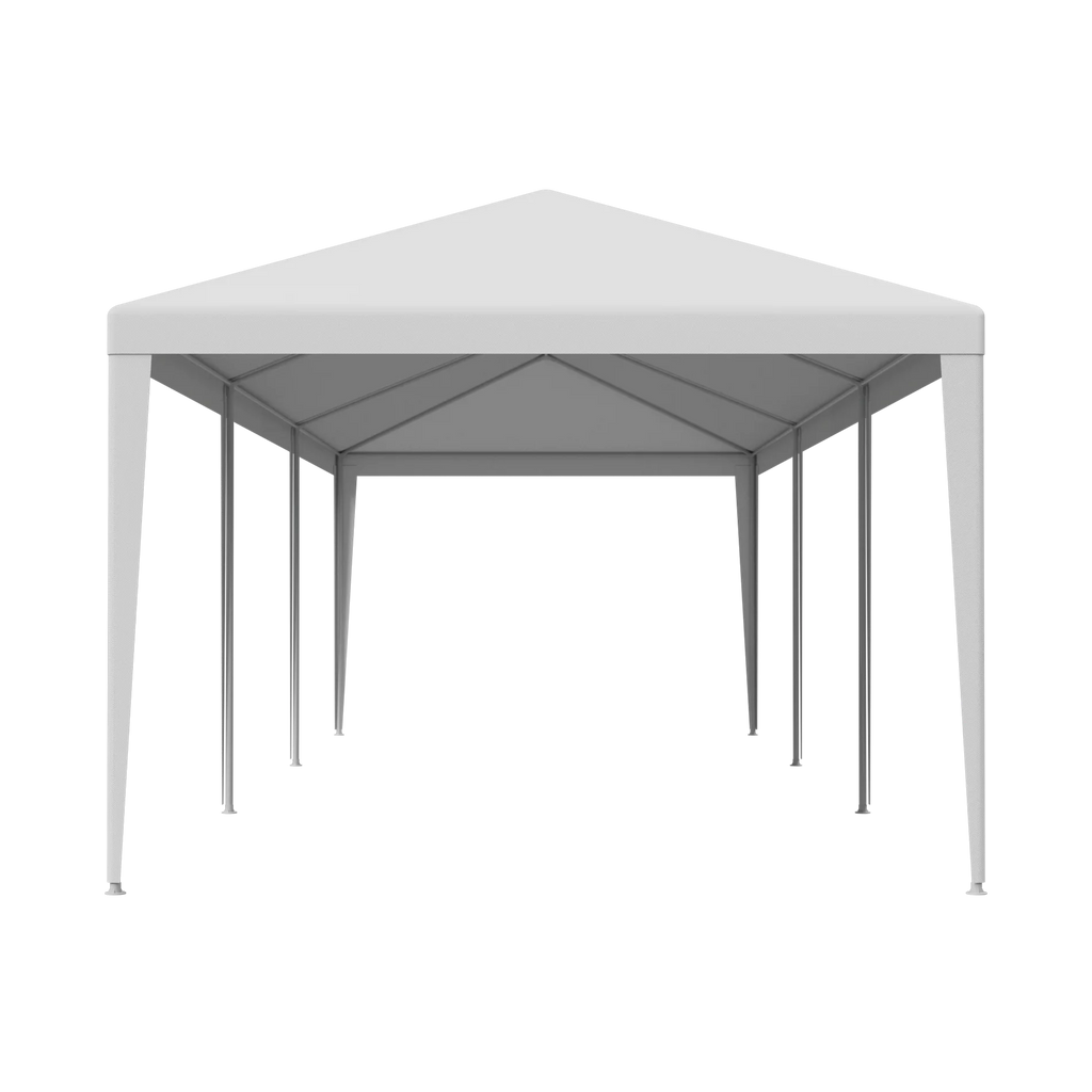 10'x 30' White Gazebo Canopy with 6 Windows & 2 Sidewalls R937094