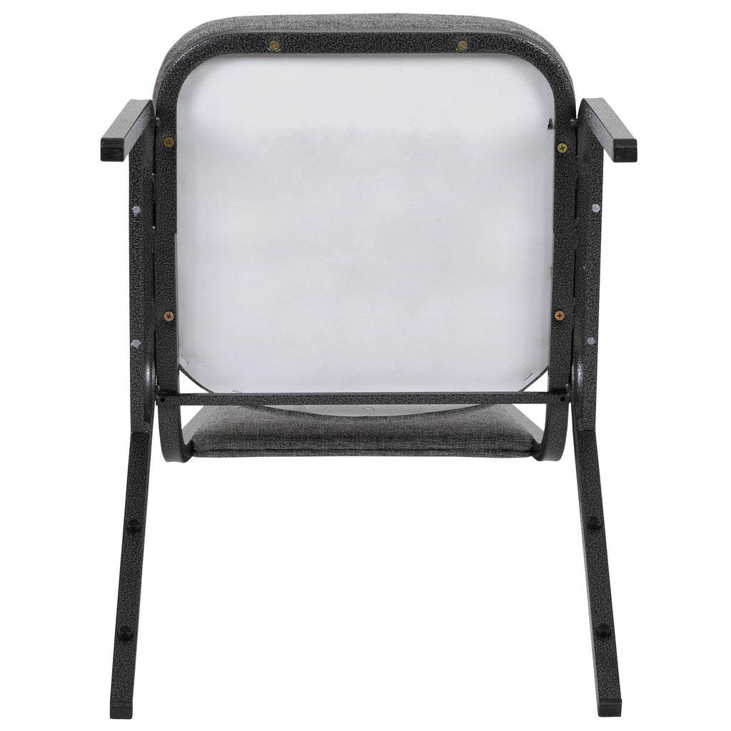 4 Pack Trapezoid Banquet Stack Chair, Gray Fabric/Silver Vein Frame F86191