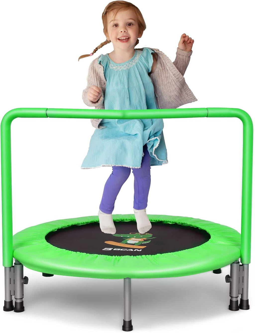 36'' Mini Folding Toddler Trampoline with Handle and Safety Padded Cover N57788
