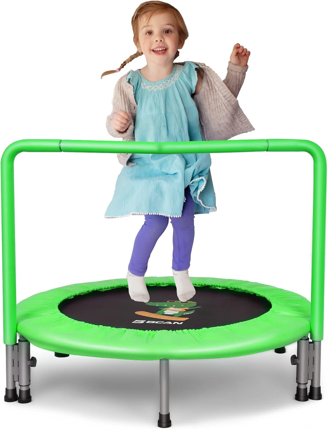 36'' Mini Folding Toddler Trampoline with Handle and Safety Padded Cover N57788