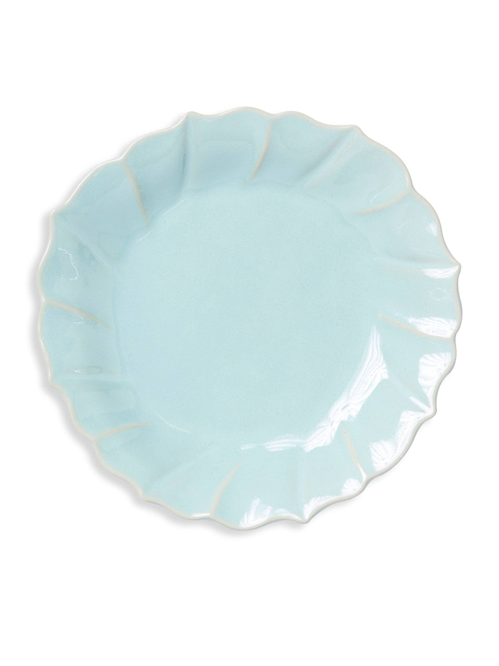 Aqua Ruffle Salad Plate Y102