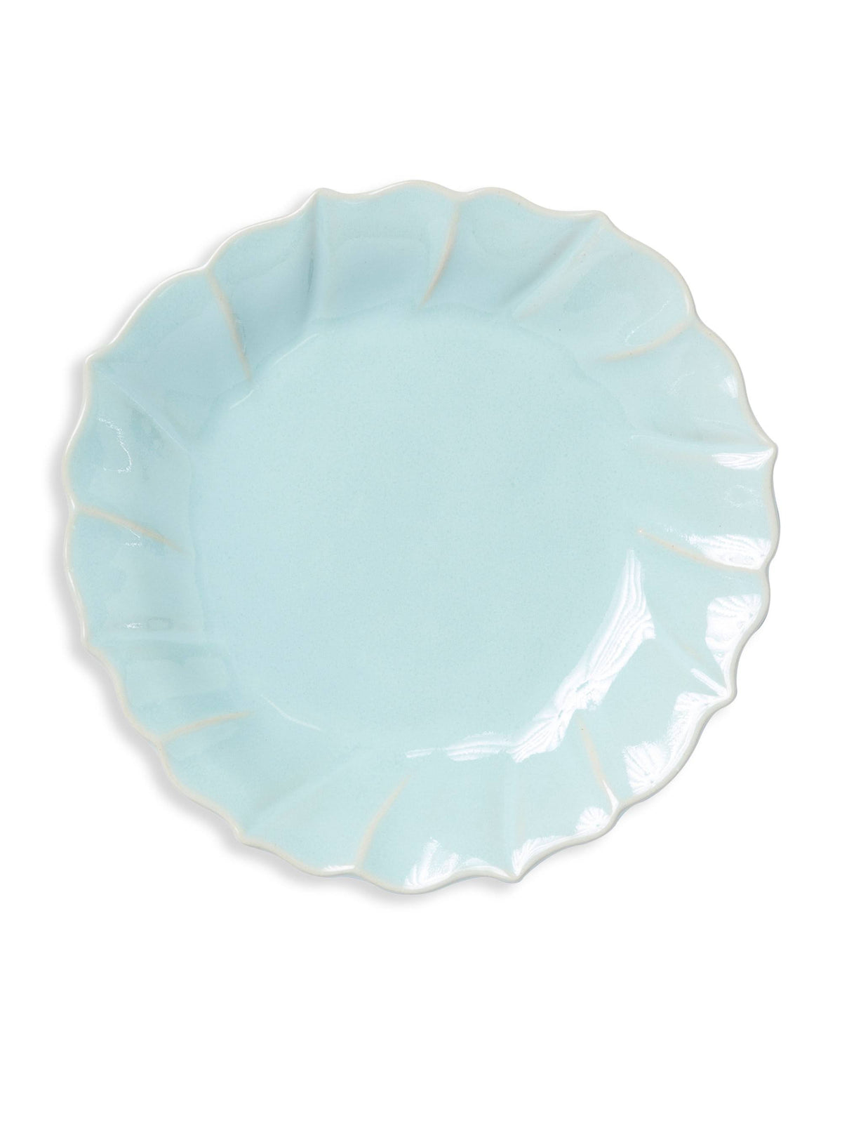Aqua Ruffle Salad Plate Y102