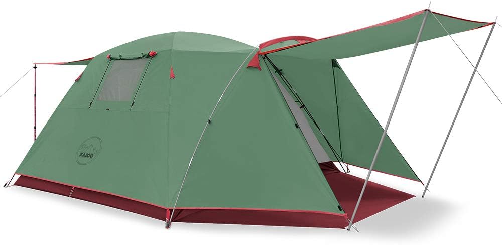 2/4 Person Waterproof Camping Tent with Porch Double Layer J2951