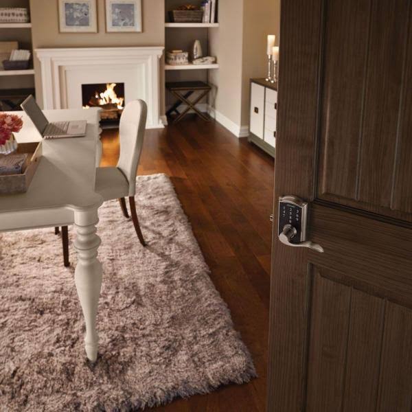 Aged Bronze Touch Entry Door Lever Set with Accent I109