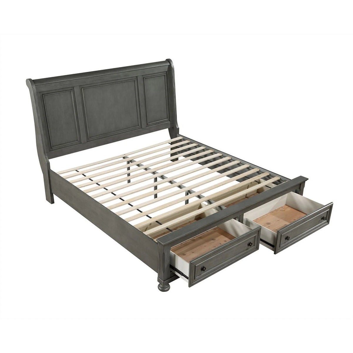 5PC King Bedroom Set with Wood & Rustic Gray Finish G8177