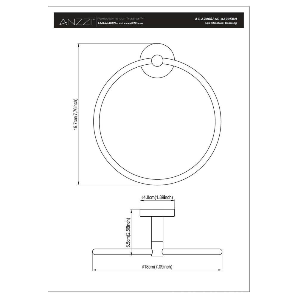 Brushed Nickel Towel Ring H263881