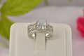 3pcs Princess Cut Diamond Simulated 925 Sterling Silver Bridal Set X47526