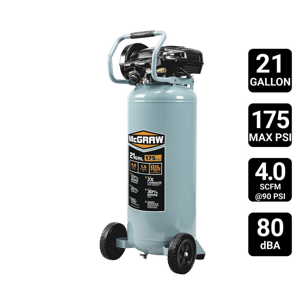21 Gallon 175 PSI Oil-Free Vertical Air Compressor P4108