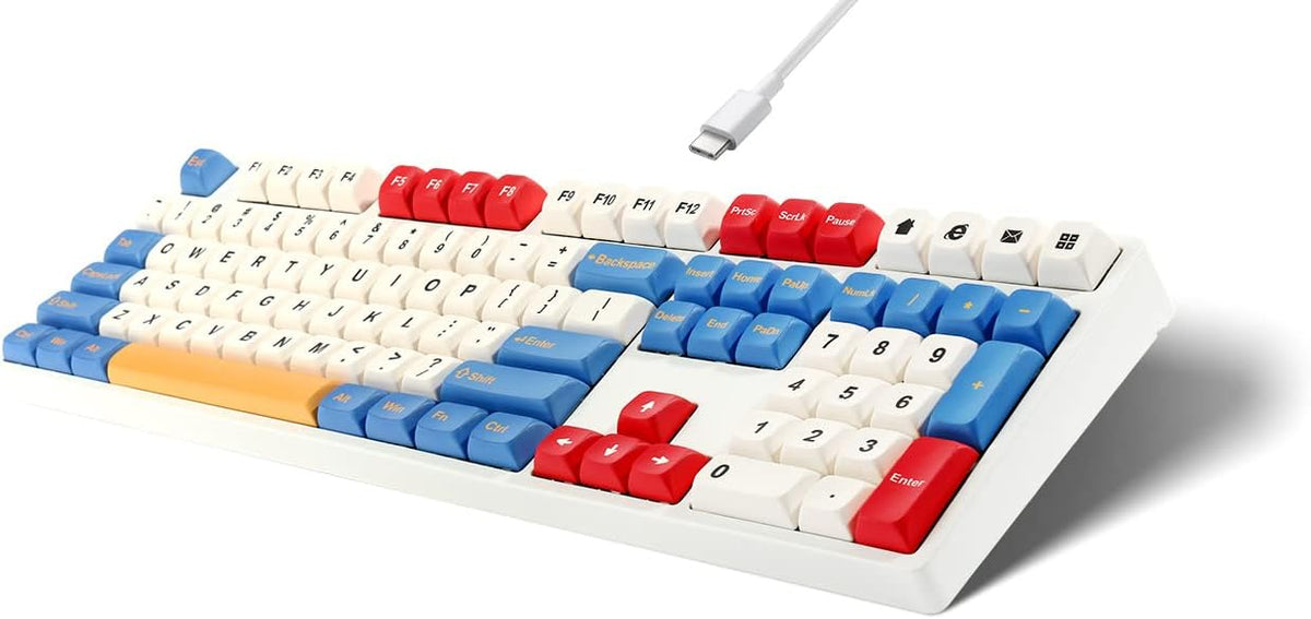 Wired 108 Keys Mechanical Gaming Keyboard with Macaron Theme Keycaps W11197