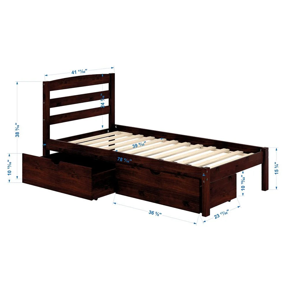 Twin Bed with Two Storage Drawers V6959