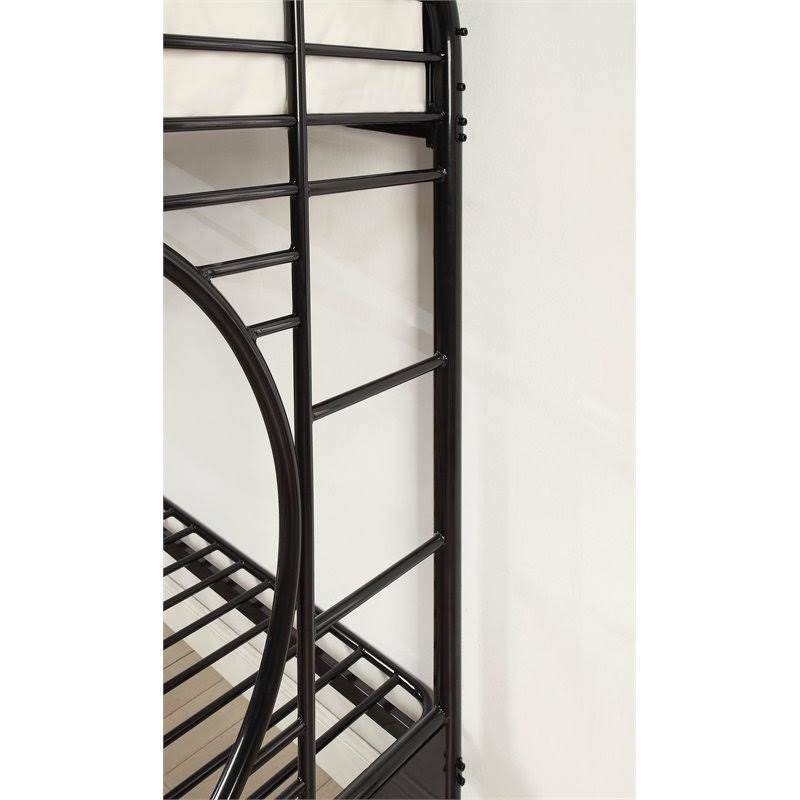 Black Metal Twin Over Futon Bunk Bed W934303