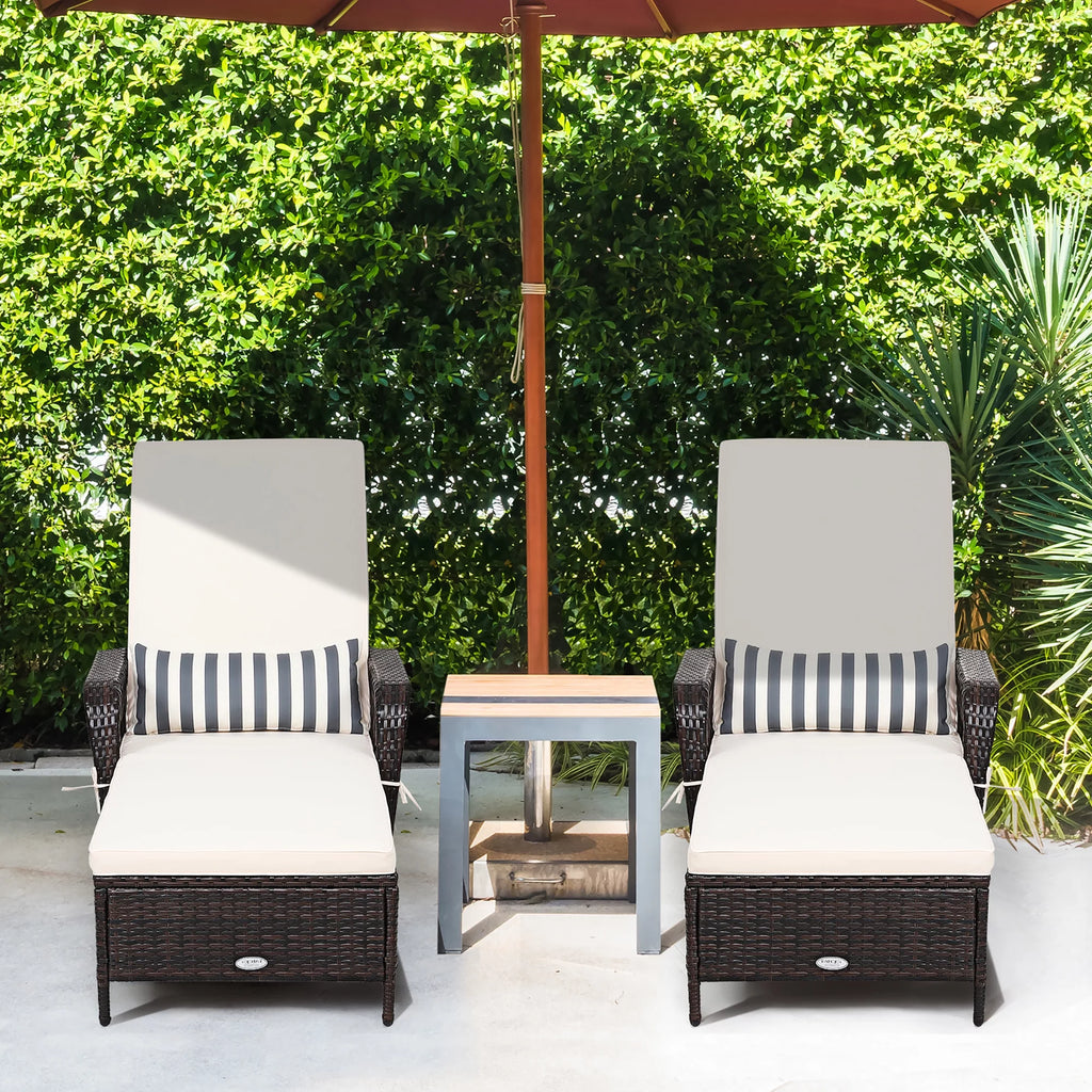 2PCS PE Rattan Chaise Lounge Chair Z7650
