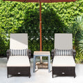 2PCS PE Rattan Chaise Lounge Chair Z7650