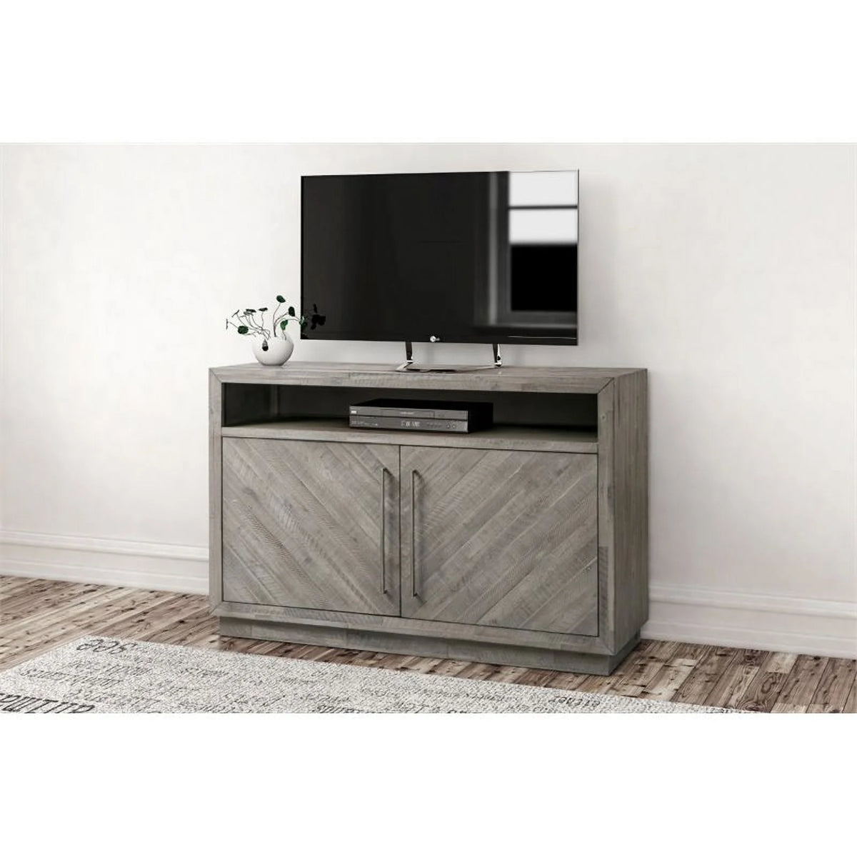 Gray Solid Wood TV Stand W9806