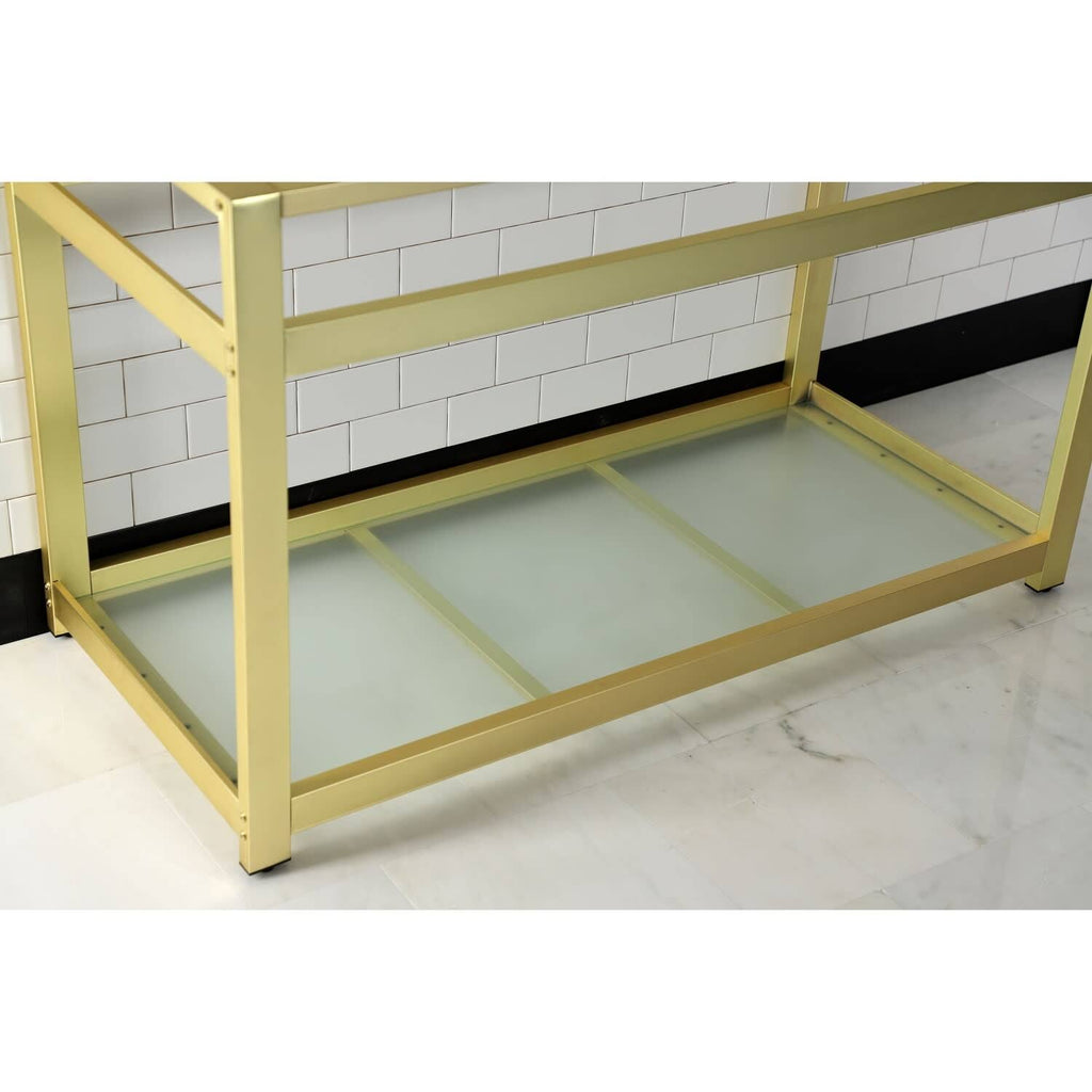Oil Rubbed Bronze Console Sink Base with Glass Shelf R2574