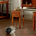 Brown Cherry Chairside End Table with Slate Inlay B255