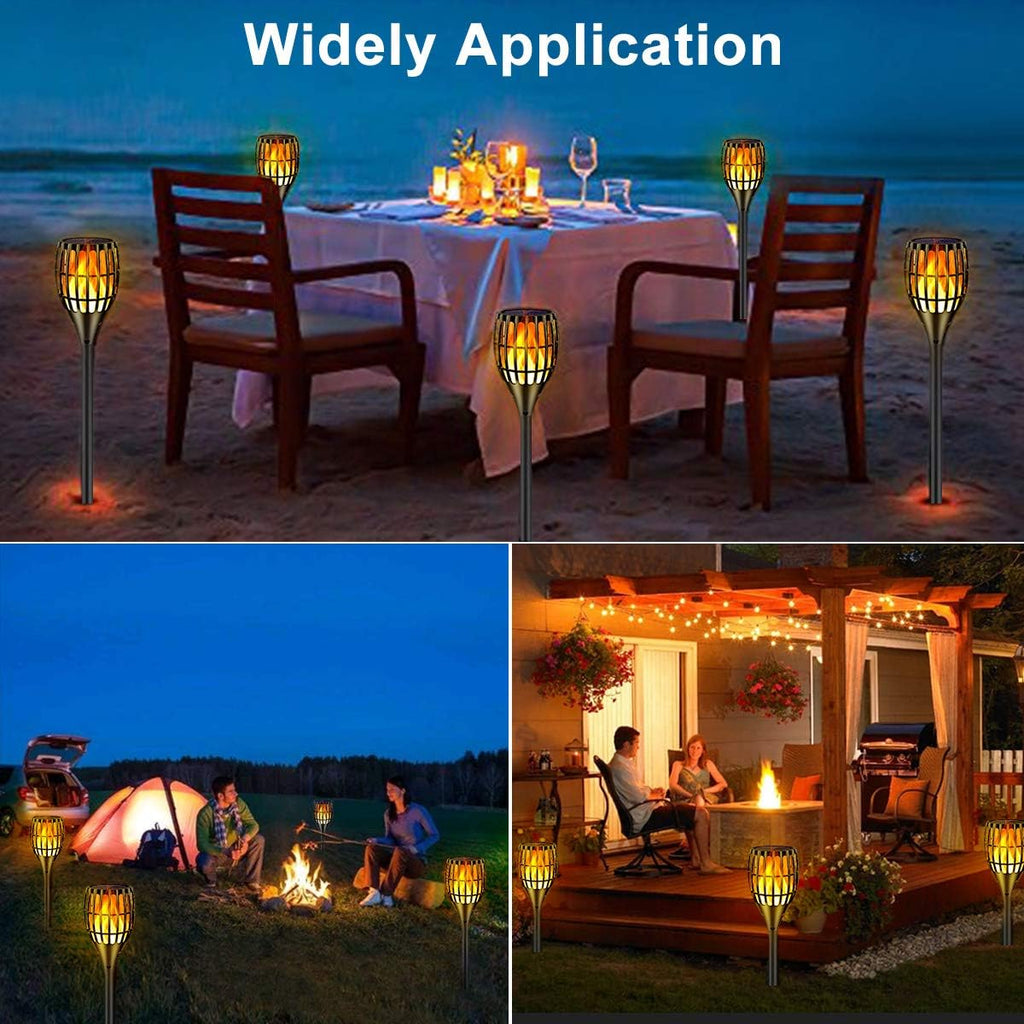 43 Flickering Flames Solar Torch Light, 4 Pack P23724
