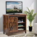 Farmhouse TV Stand with Sliding Barn Doors and Adjustable Shelves X8175