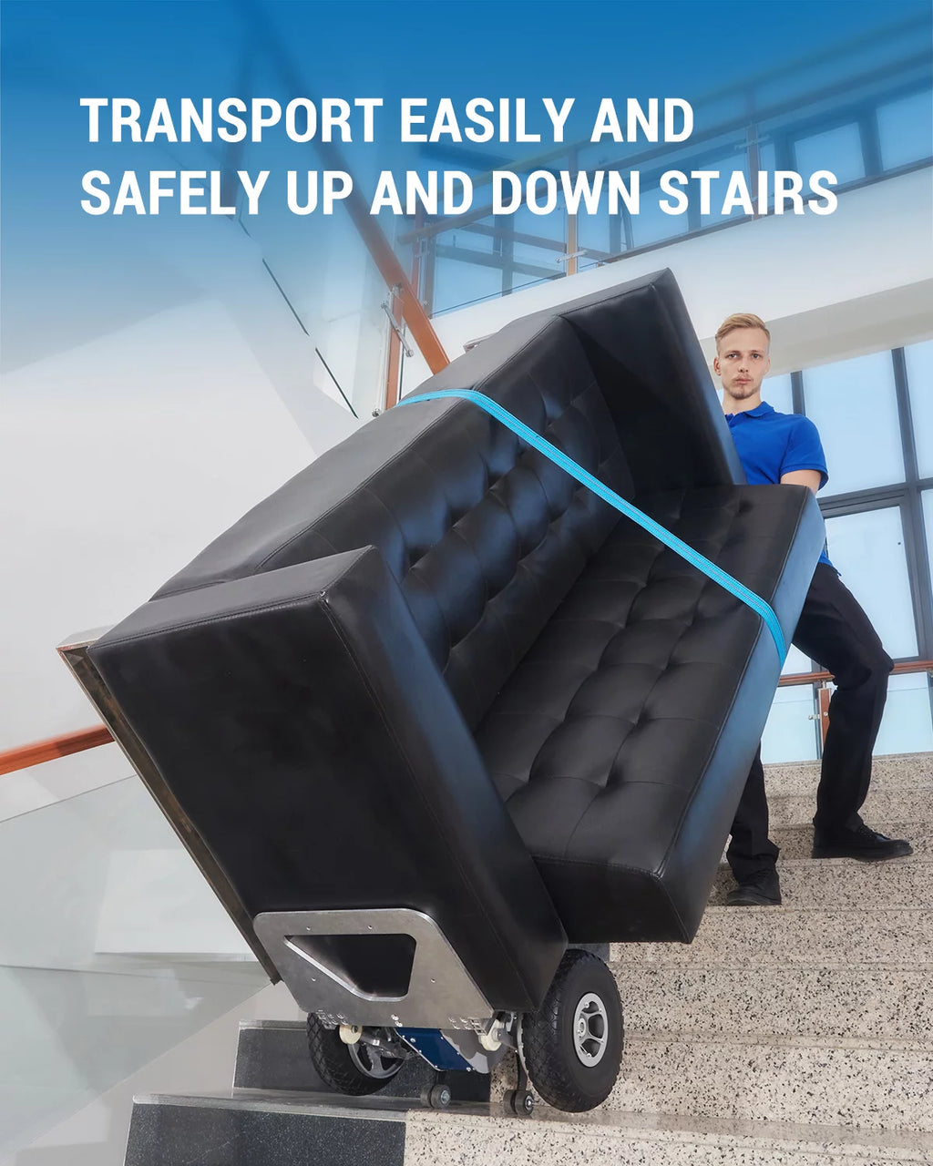 Electric Stair Climbing Hand Truck with Auto Edge Brake, 375LBS Capacity Aluminum Hand Truck L65892