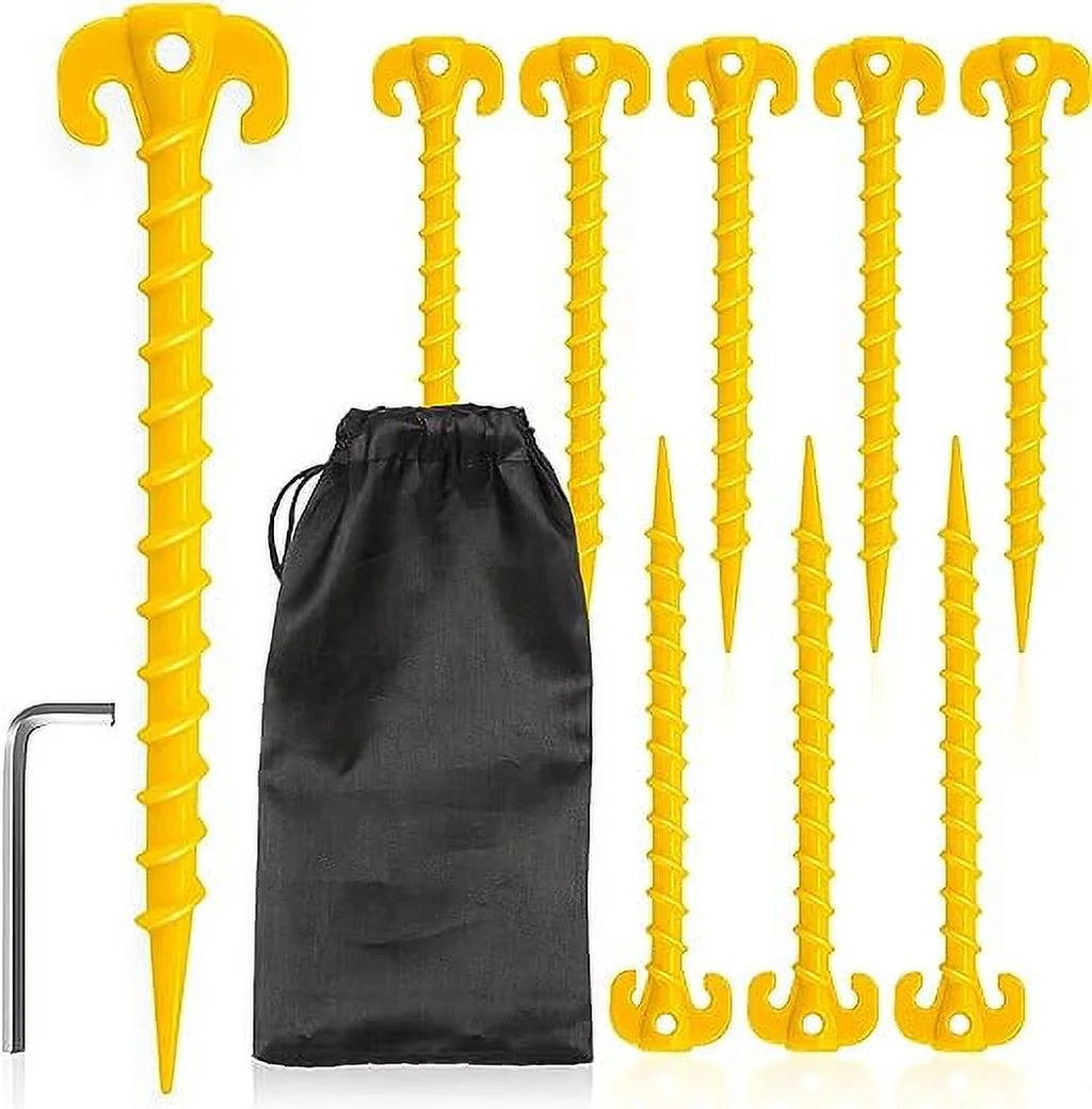 8-Pack 10 inch Yellow Outdoor Tent Stakes H4575
