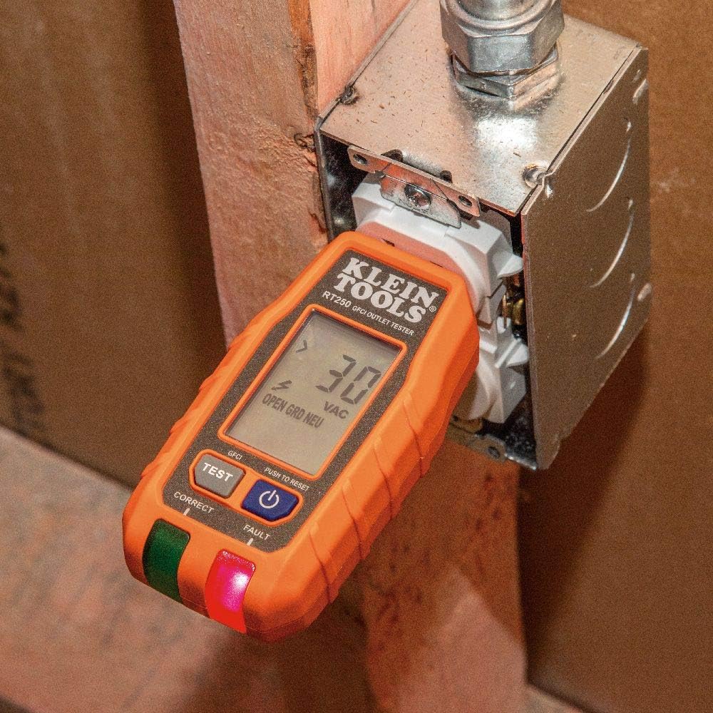 Non-Contact Voltage Tester and GFCI Receptacle Tester with LCD C357
